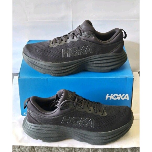 HOKA Bondi 8 Triple Black Men\'s Running Shoes Size 13D BBLC 1123202 main image 6